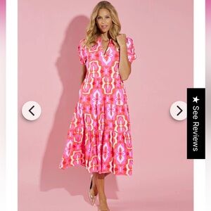 Jude Connally Portia Dress Jude Cloth Butterfly Tile Sorbet